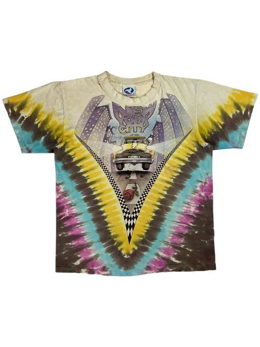 Vintage 1990 Liquid Blue Grateful Dead New York City distressed tie dye band tee (M)