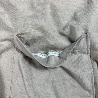 Vintage 80s single stitch selvedge beige faded pocket tee (L)