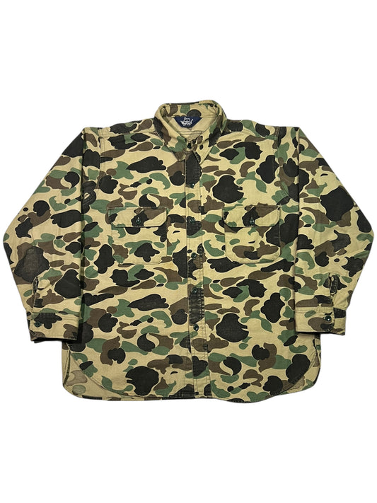 Vintage 80s Woolrich Duck Camo Chamois button up shirt (XL)