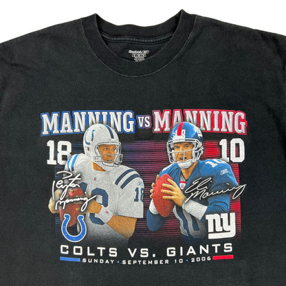 Vintage 2006 Peyton Manning Eli Manning Colts Giants NFL tee (XL)