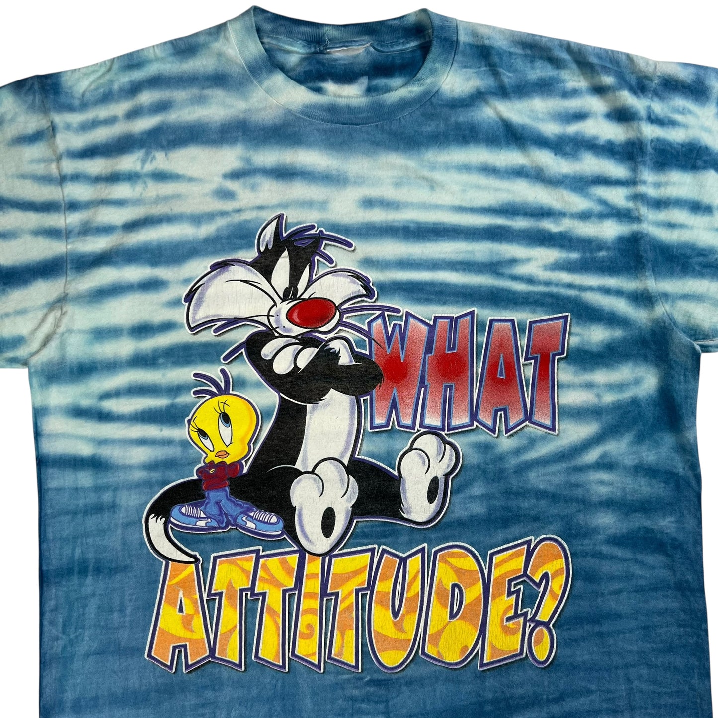 Vintage 90s Looney Tunes Sylvester Tweety Bird tie dye tee (L)