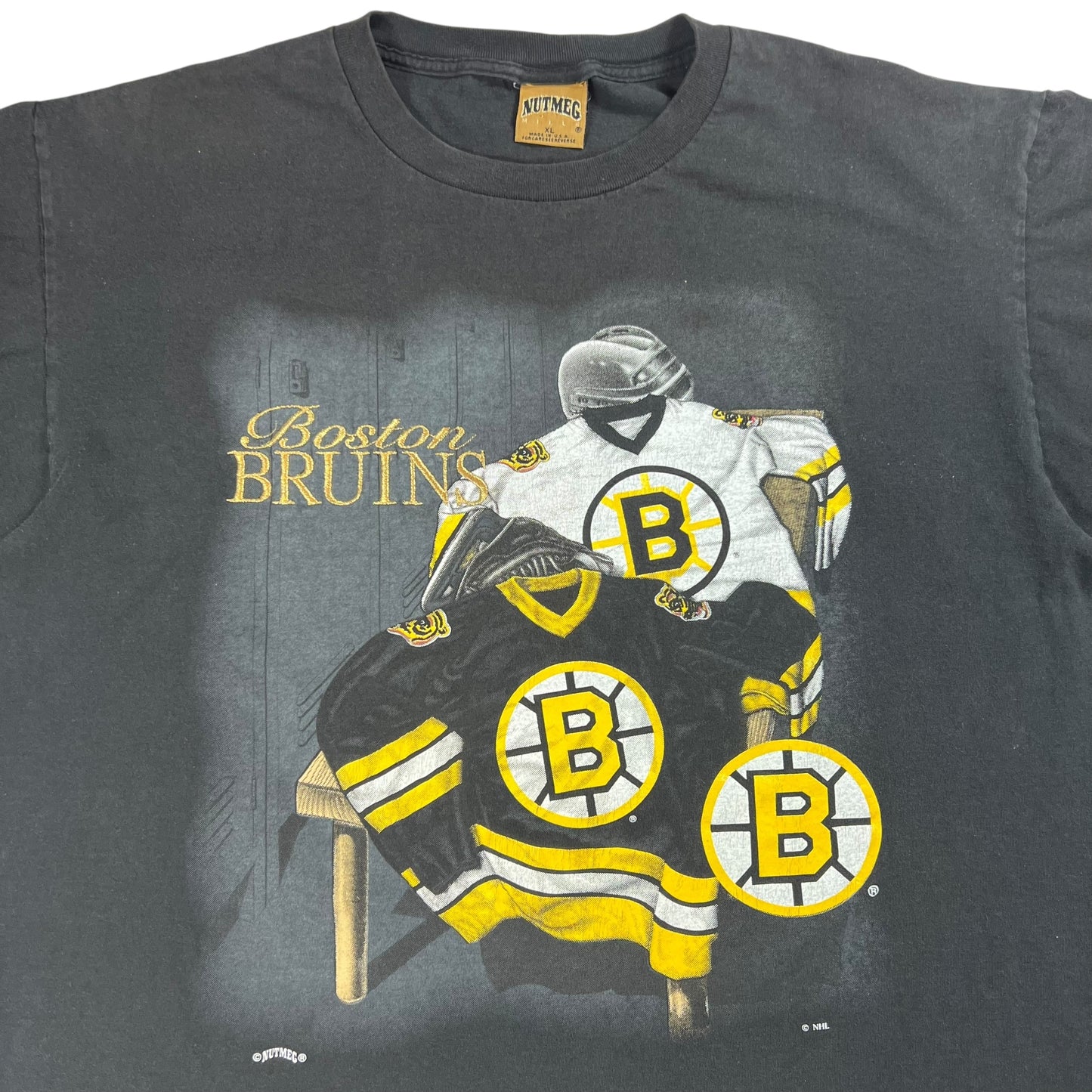 Vintage 90s Nutmeg Boston Bruins faded tee (XL)