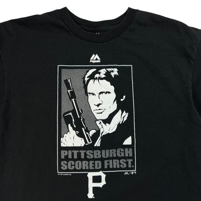 Y2K Majestic Pittsburgh Pirates Star Wars Han Solo tee (L)