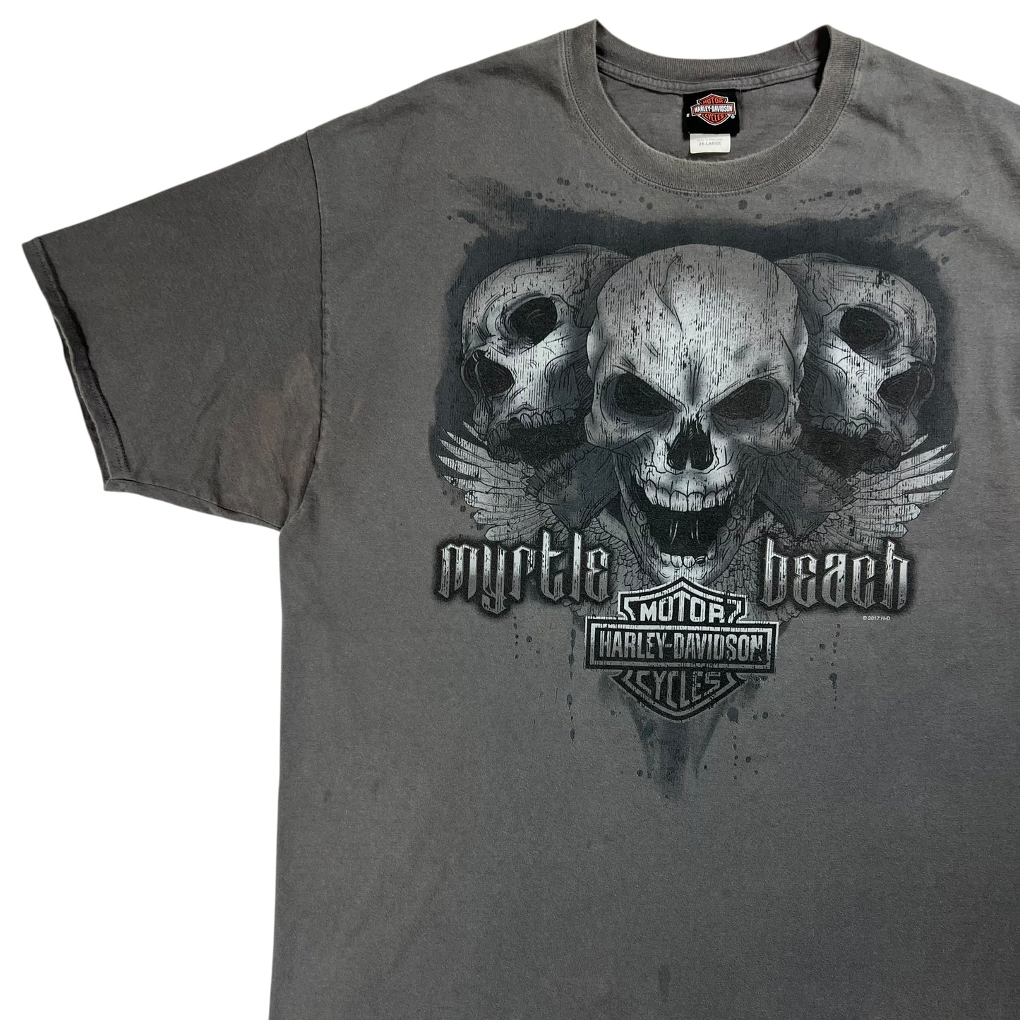 2017 Harley Davidson skulls faded biker tee (XXL)