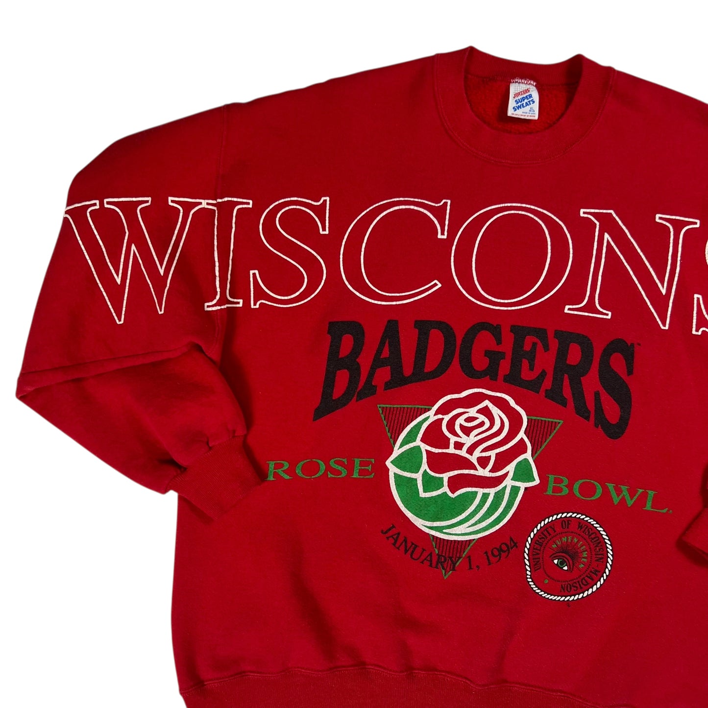 Vintage 1994 Wisconsin Badgers Rose Bowl spell out crewneck (L)