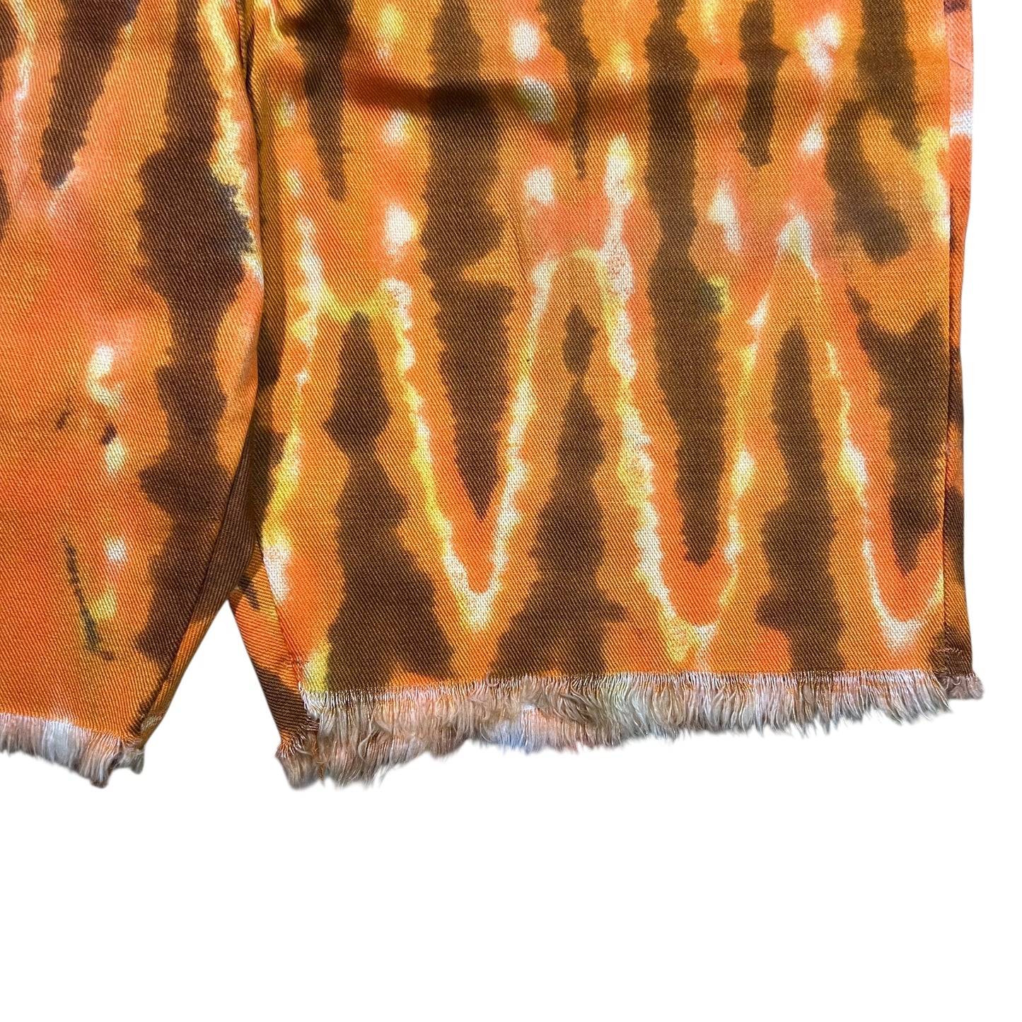 Vintage 1970s Hippie psychedelic tie dye cut off shorts (34)