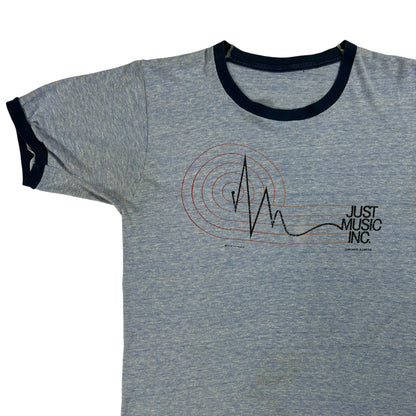 Vintage 1976 Just Music Inc. Chicago faded ringer tee (S)