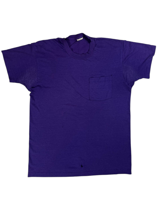 Vintage 80s Fruit of the Loom purple selvedge pocket tee (M)