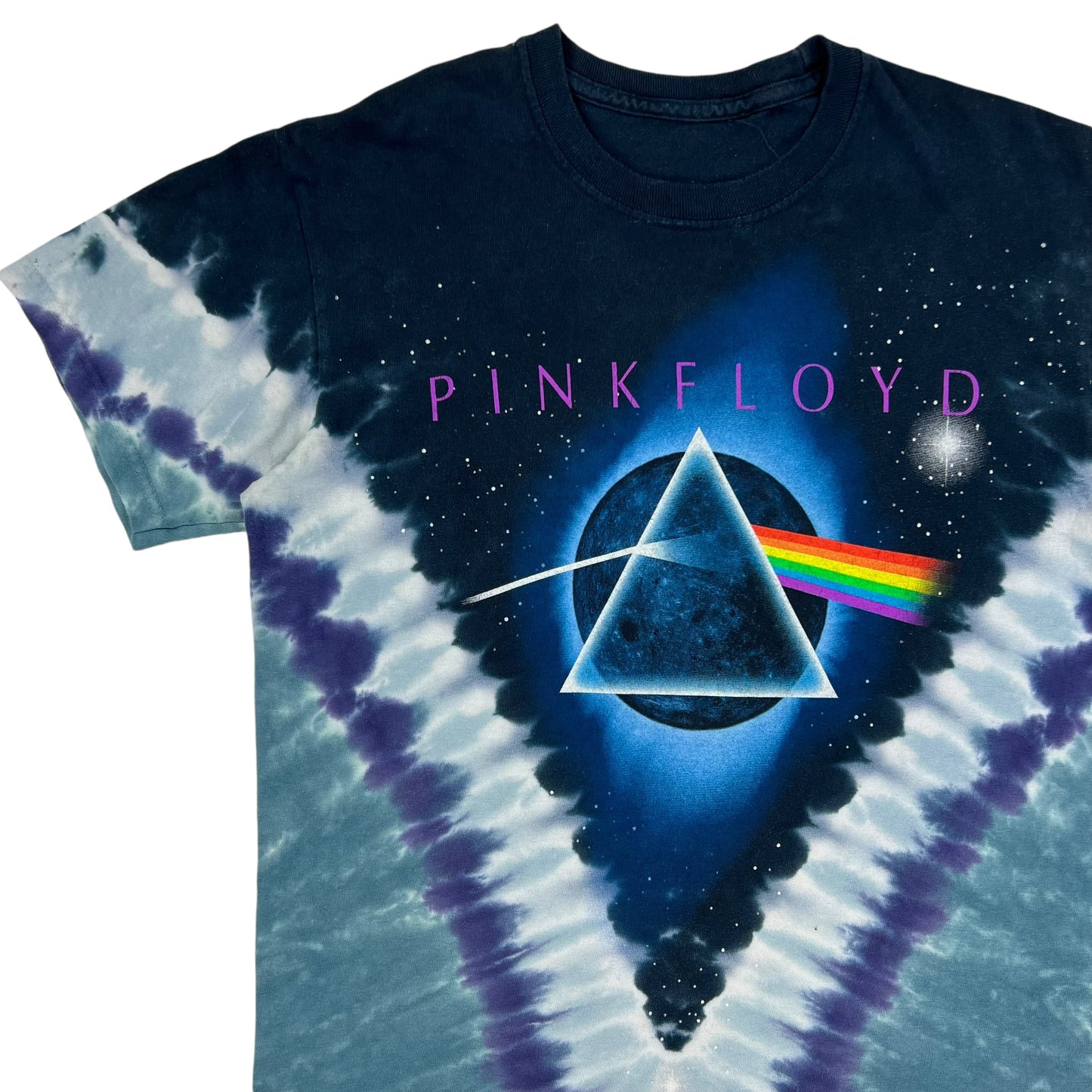 Vintage Y2K Pink Floyd Dark Side of the Moon tie dye band tee (M)