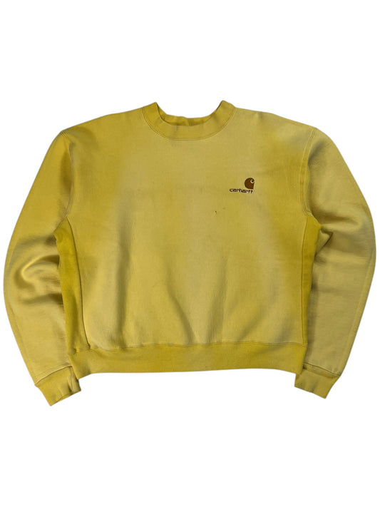 Vintage 80s Carhartt faded yellow heavy crewneck (L)