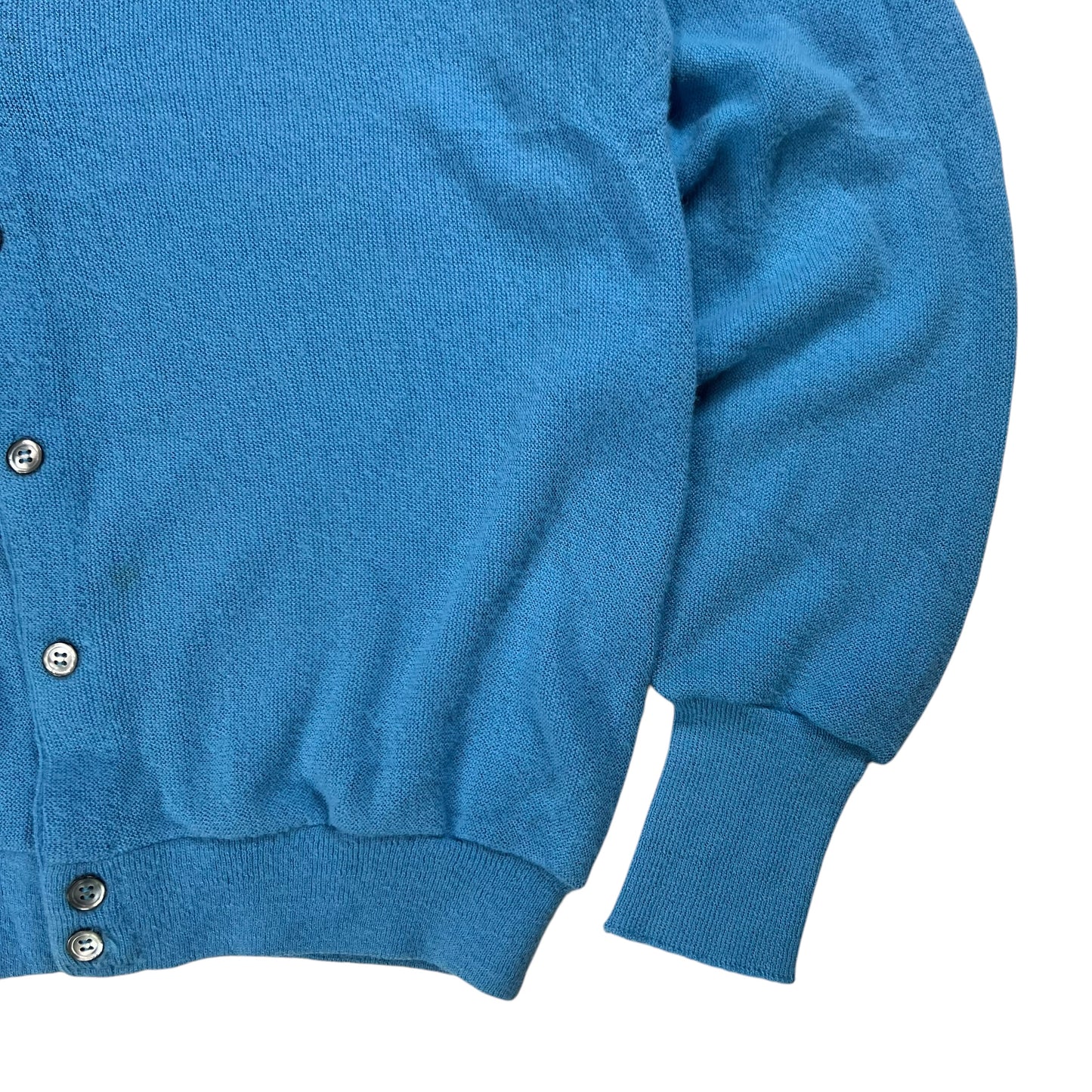 Vintage 80s IZOD Lacoste baby blue cardigan sweater (XL)