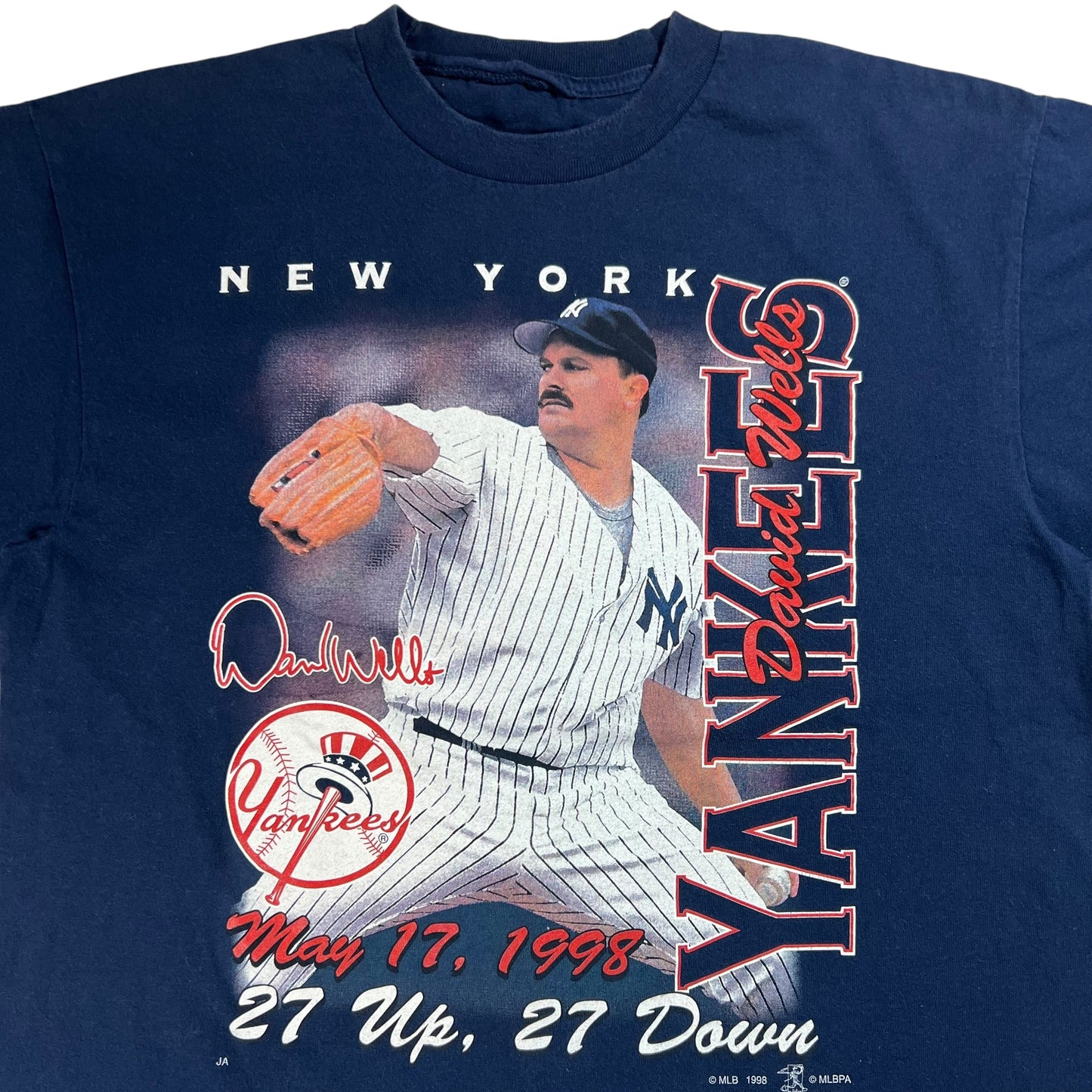 Vintage 1998 New York Yankees David Wells Perfect Game tee (L)