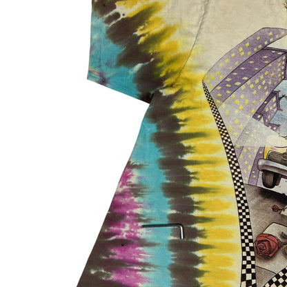 Vintage 1990 Liquid Blue Grateful Dead New York City distressed tie dye band tee (M)