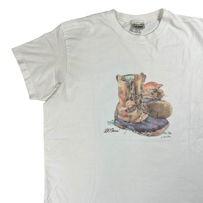 Vintage 90s L.L. Bean Boots painting art tee (M)