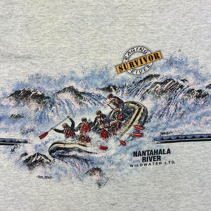 Vintage 1991 San Segal Raging River Survivor all over print nature tee (XL)