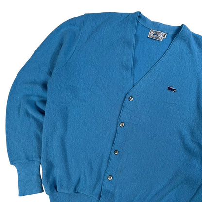 Vintage 80s IZOD Lacoste baby blue cardigan sweater (XL)