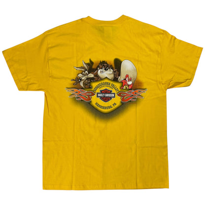 Vintage 2004 Harley Davidson Motorcycles Looney Tunes tee (L) DS NWT