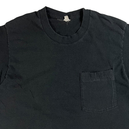 Vintage 80s Fruit of the loom black selvedge pocket tee (M)