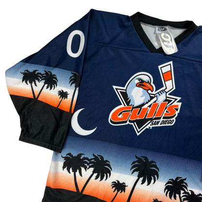 Vintage 2003 San Diego Gulls AHL all over print hockey jersey (L) DS NWT