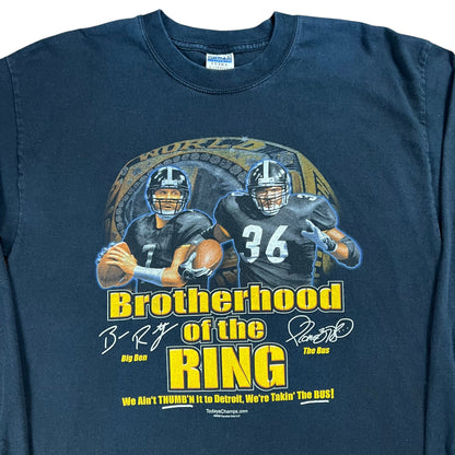 Vintage 2006 Pittsburgh Steelers Ben Roethlisberger Jerome Bettis NFL long sleeve shirt (L)