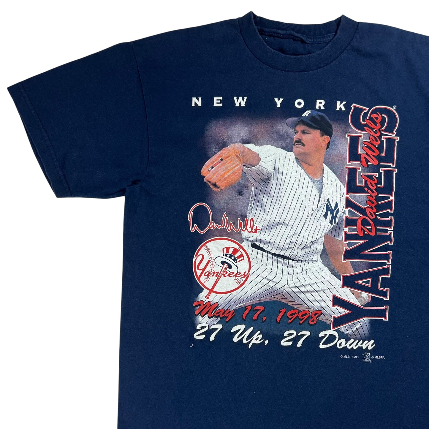 Vintage 1998 New York Yankees David Wells Perfect Game tee (L)