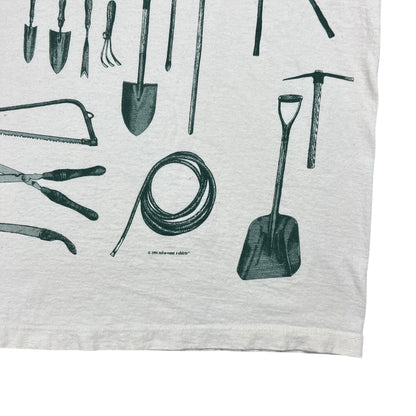 Vintage 1994 Gardening Tools all over print tee (L)