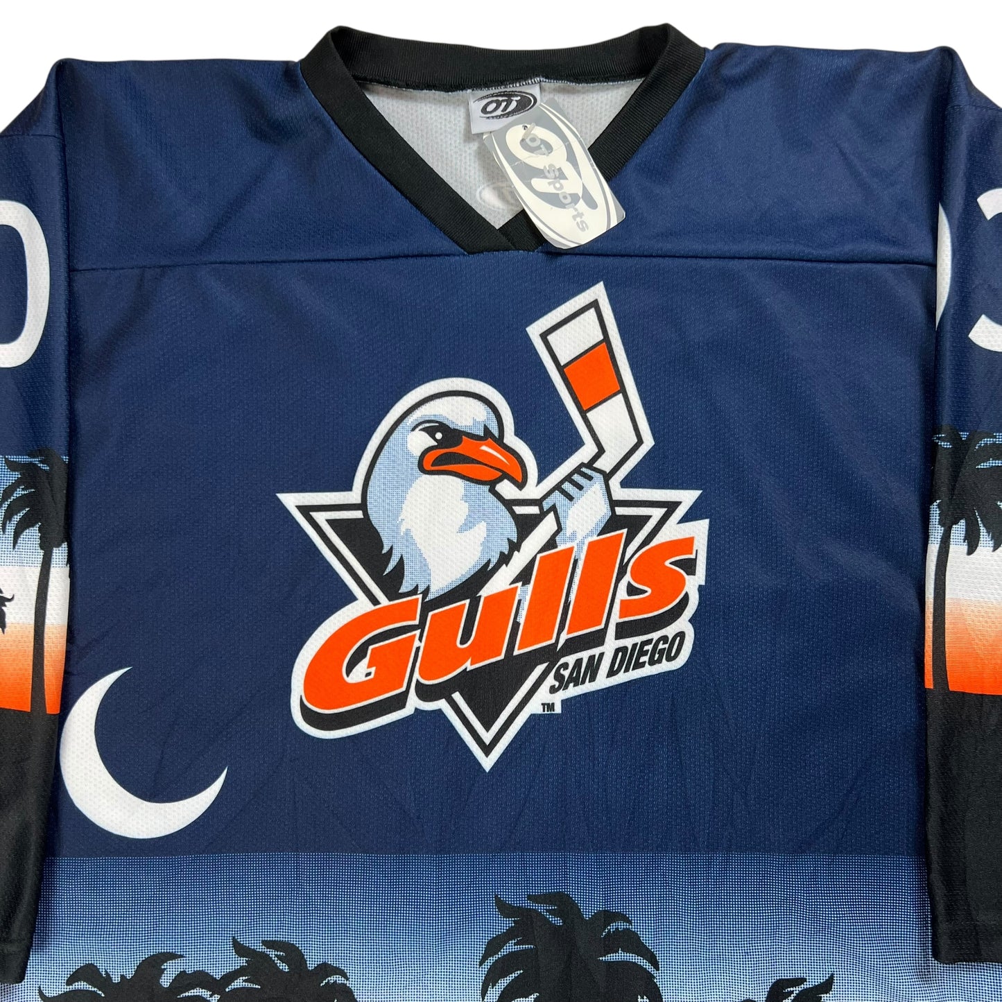Vintage 2003 San Diego Gulls AHL all over print hockey jersey (L) DS NWT