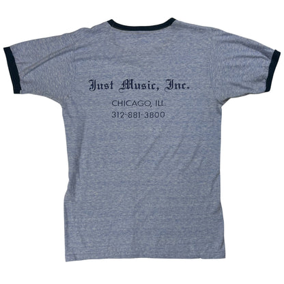 Vintage 1976 Just Music Inc. Chicago faded ringer tee (S)