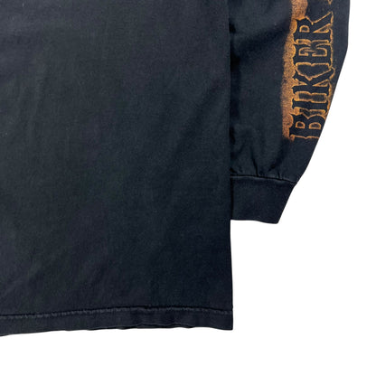 Vintage Y2K Hot Leathers Biker For Life long sleeve print shirt (L)