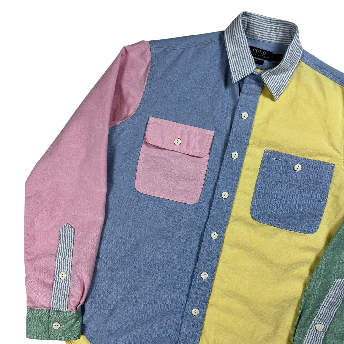 Y2K Polo Ralph Lauren color block oxford button up shirt (S)