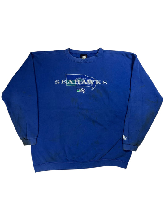 Vintage 90s Starter Seattle Seahawks faded crewneck (XL)