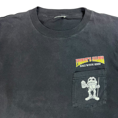 Vintage 2000 Bike Week Froggy’s Saloon long sleeve print shirt (L)
