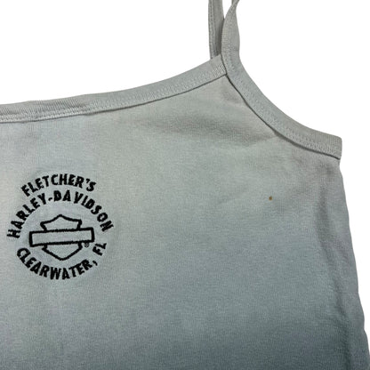 Vintage Y2K Harley Davidson Femme biker baby tee spaghetti string tank top (S)