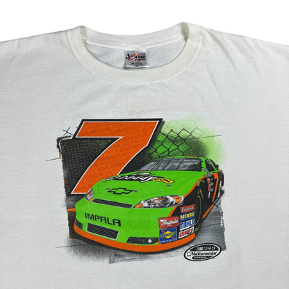Y2K NASCAR Danica Patrick GoDaddy white racing tee (XXL)
