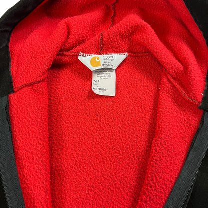 Vintage 80s Carhartt full zip black velvet velour zip up hoodie (M)