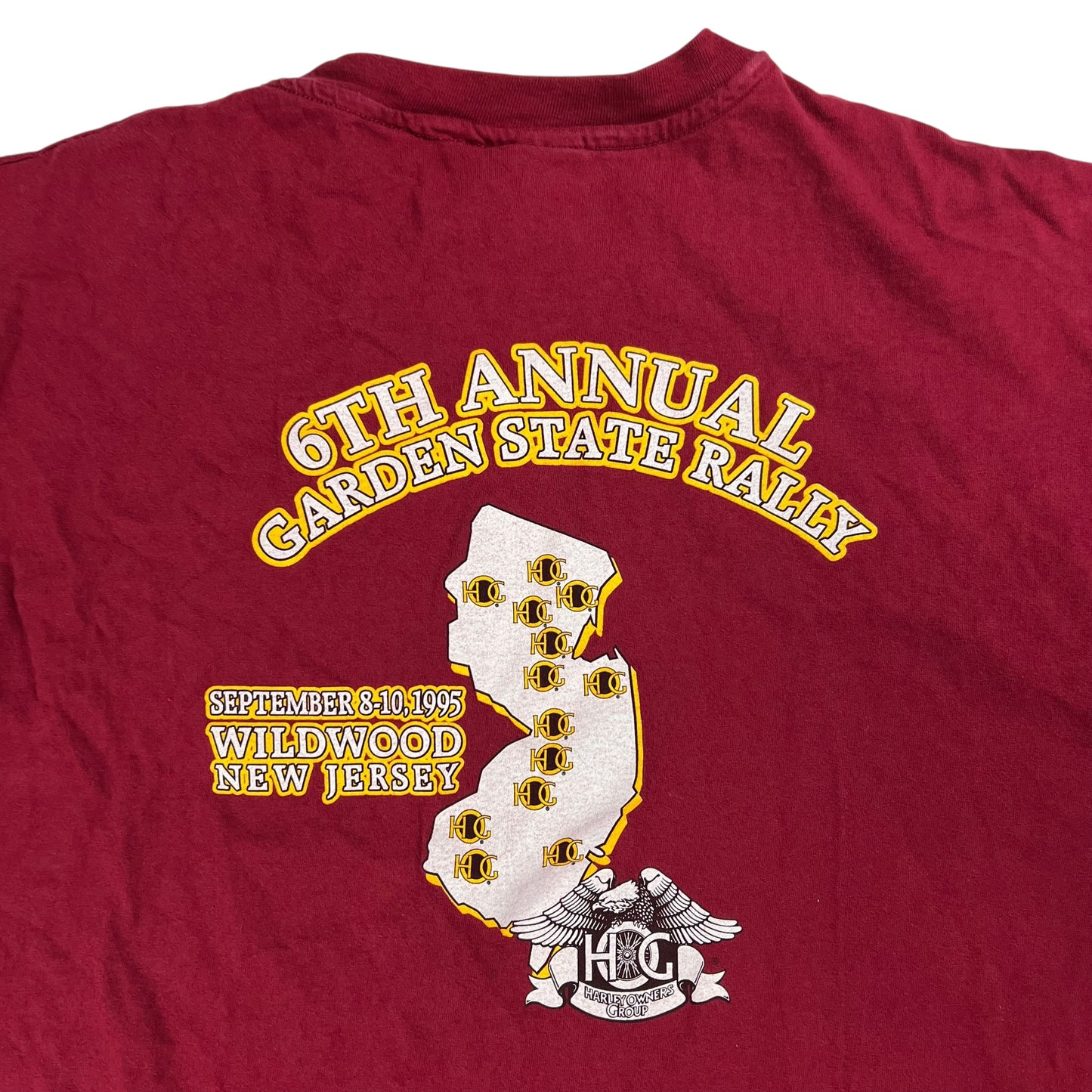 Vintage 1995 Harley Davidson Garden State Getaway biker rally tee (L)