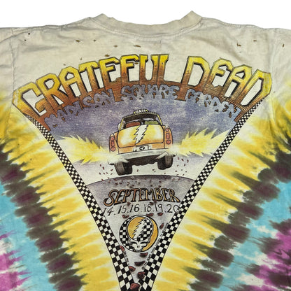 Vintage 1990 Liquid Blue Grateful Dead New York City distressed tie dye band tee (M)