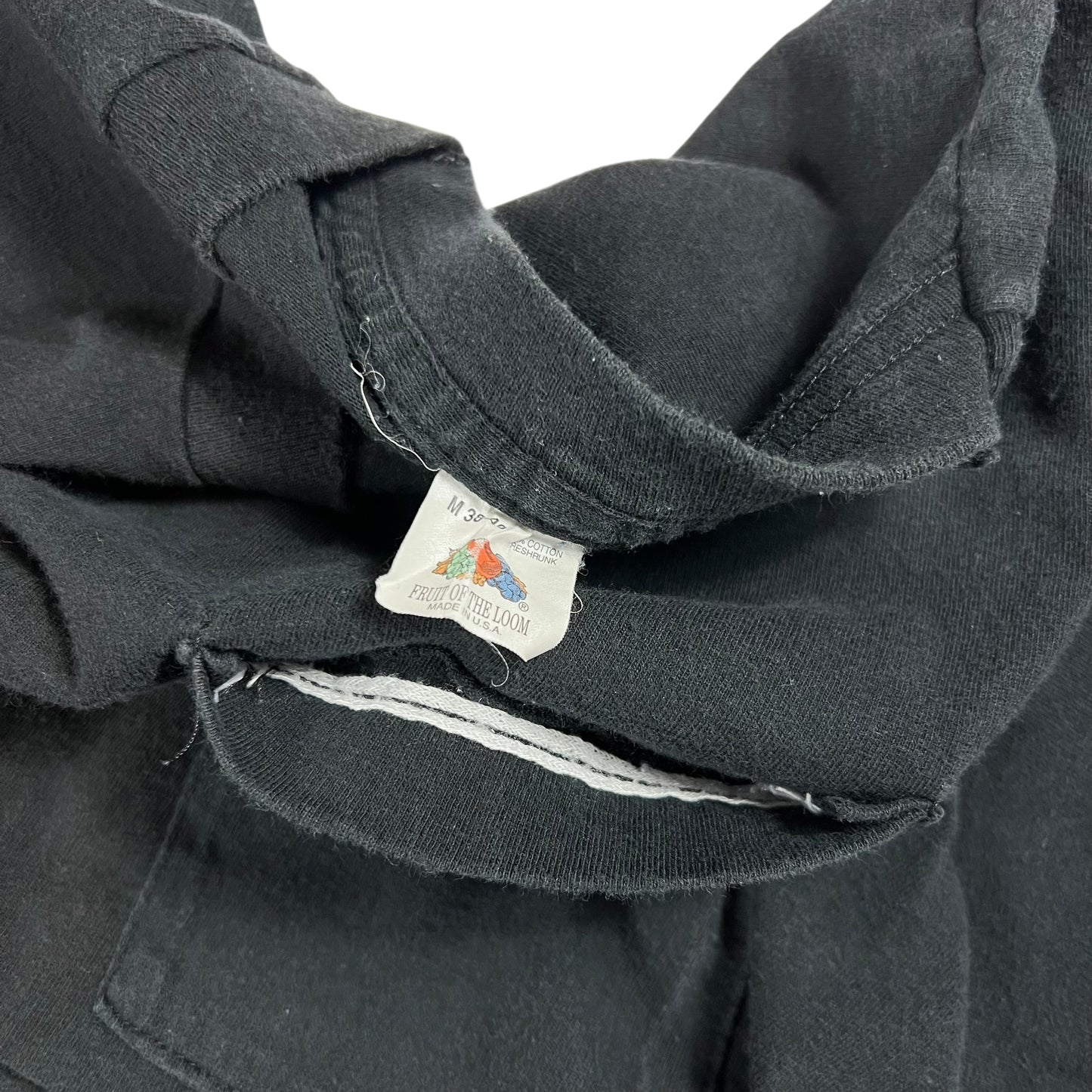 Vintage 80s Fruit of the loom black selvedge pocket tee (M)