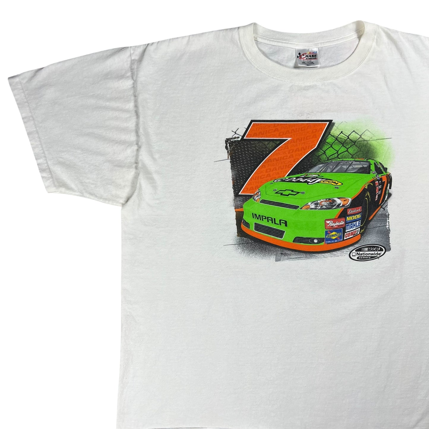 Y2K NASCAR Danica Patrick GoDaddy white racing tee (XXL)