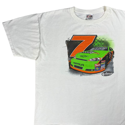 Y2K NASCAR Danica Patrick GoDaddy white racing tee (XXL)