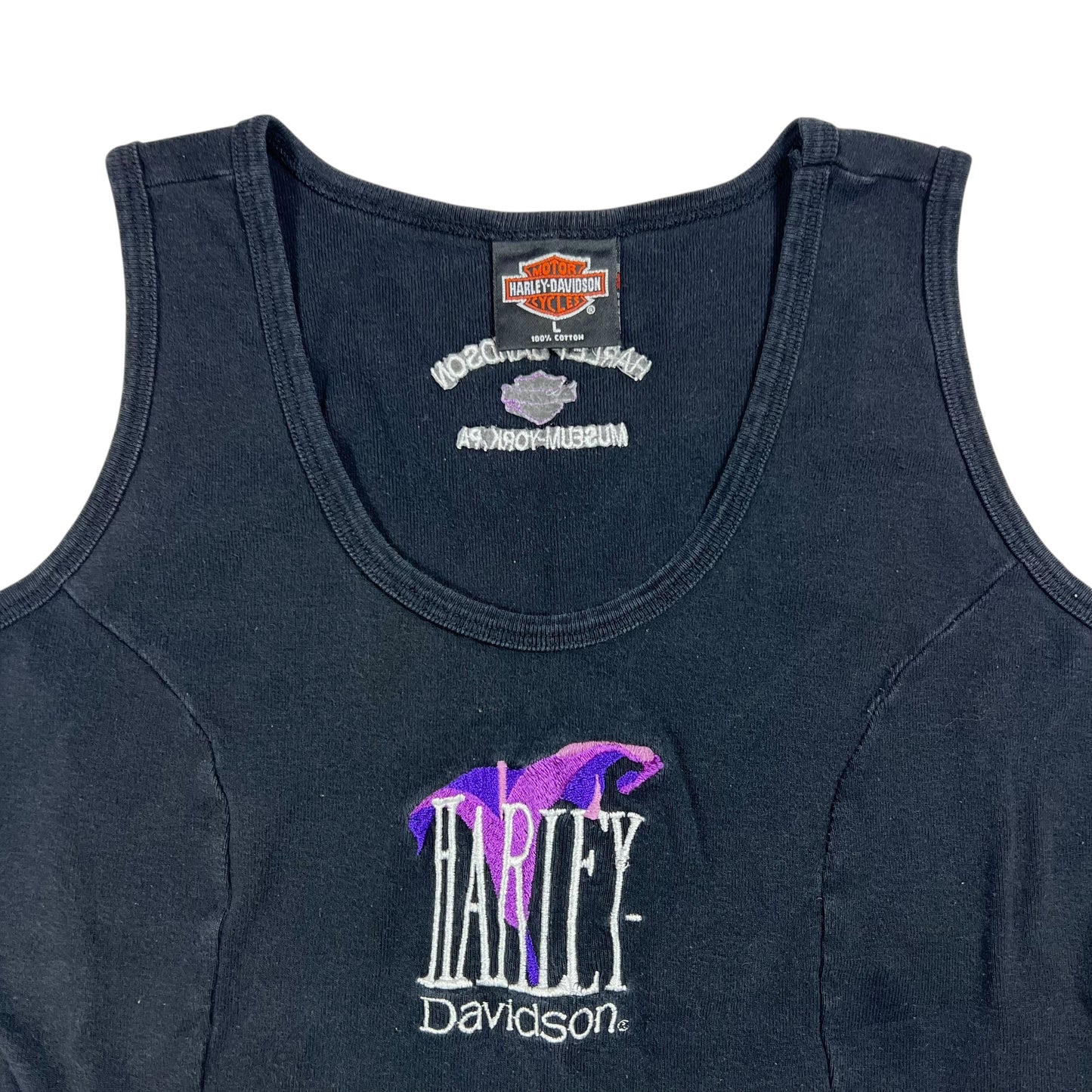 Vintage Y2K Harley Davidson Femme biker baby style tank top (L)