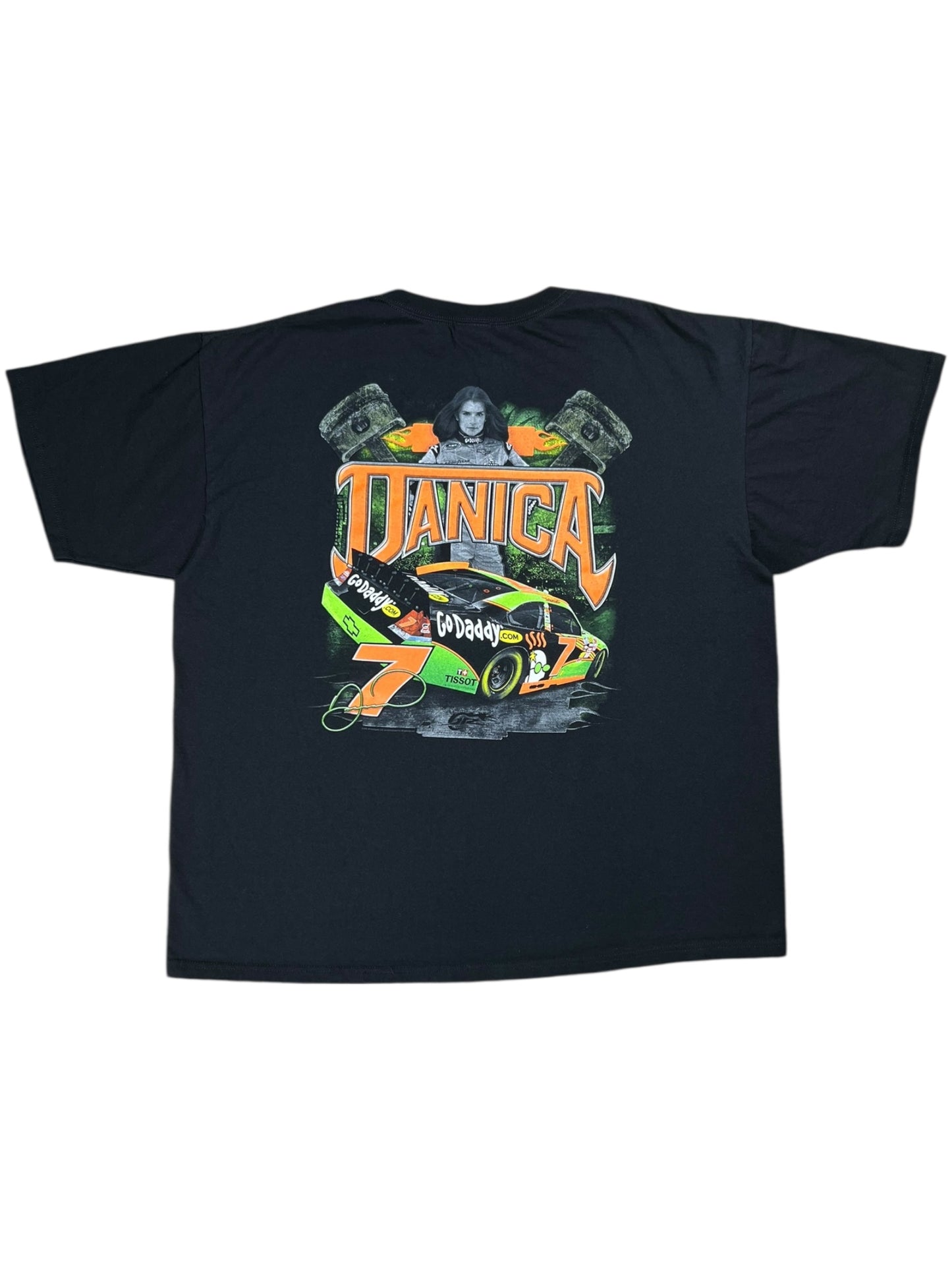 Y2K NASCAR Danica Patrick GoDaddy black racing tee (XXL)