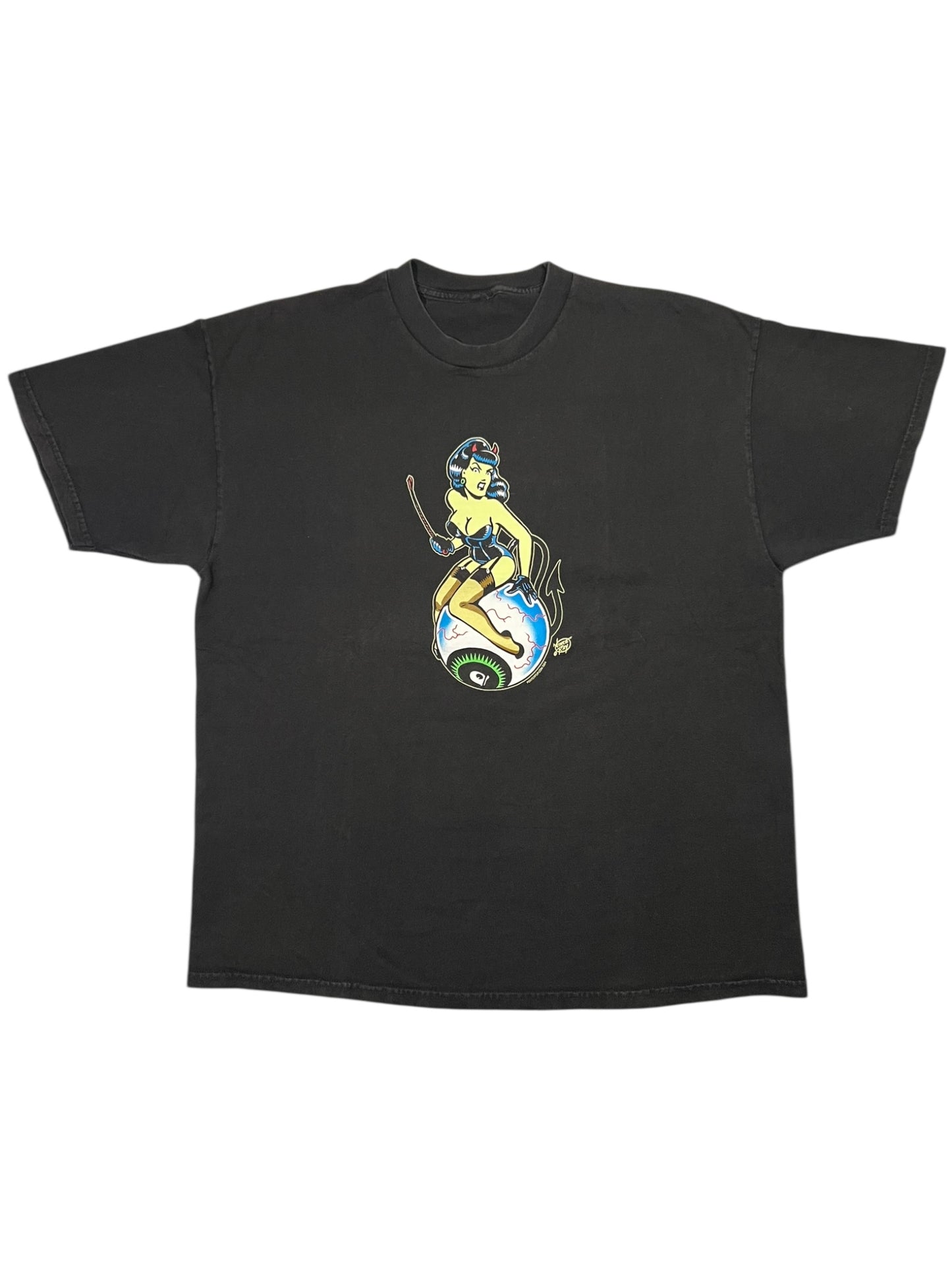 Vintage 2004 Pinup Girl Poster Pop Art Vince Ray BDSM Betty Paige tee (XL)