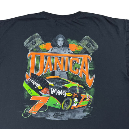 Y2K NASCAR Danica Patrick GoDaddy black racing tee (XXL)