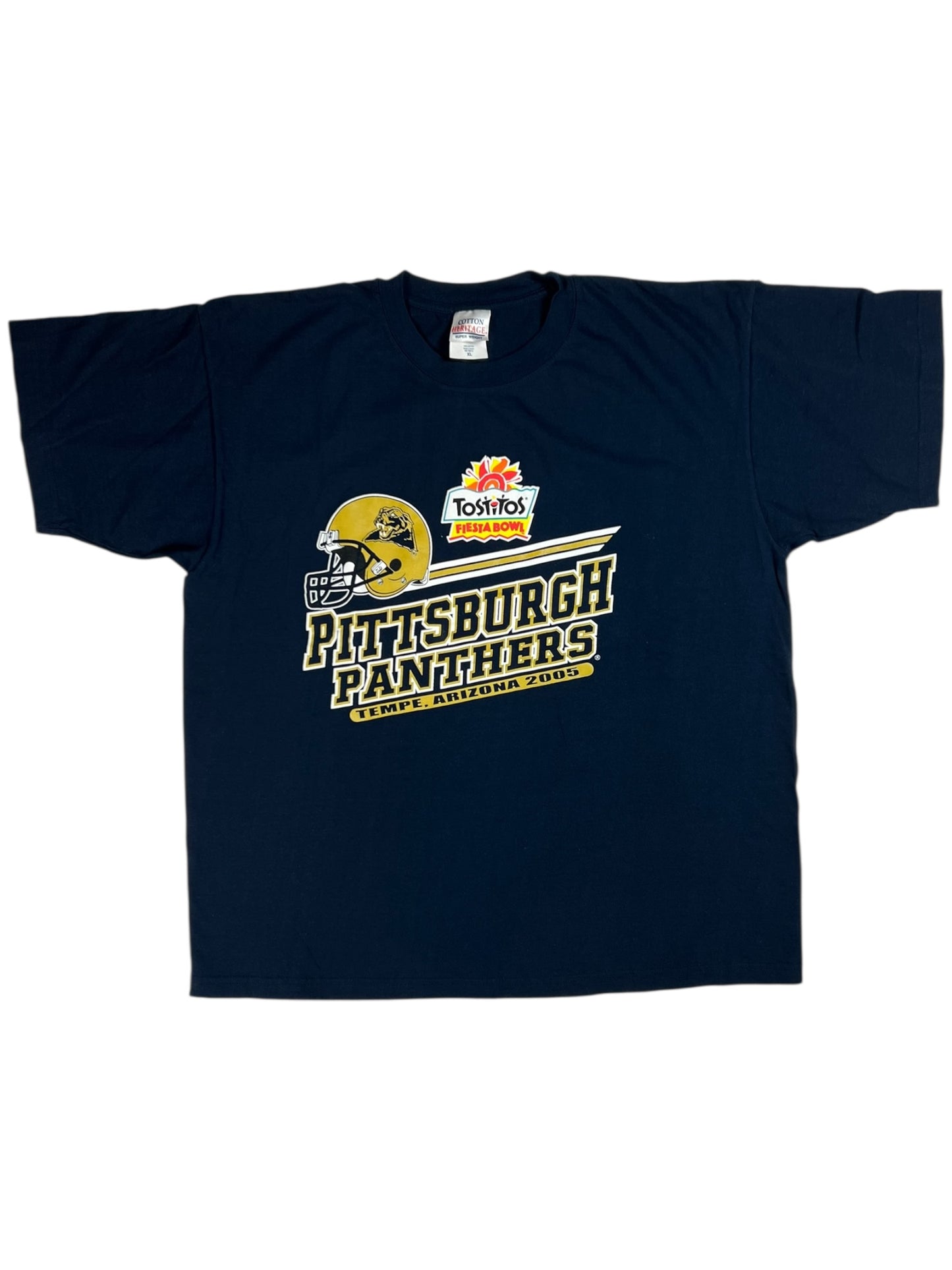 Vintage 2005 Pitt Panthers Football University of Pittsburgh Tostitos bowl tee (XL)