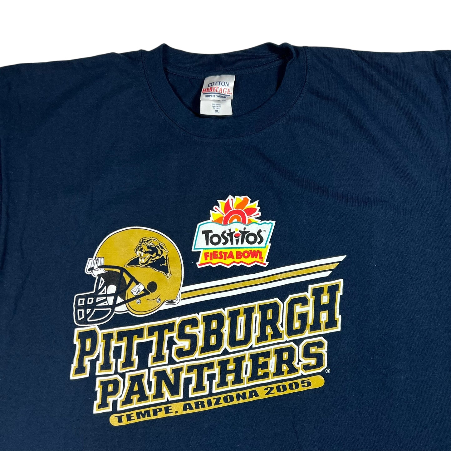 Vintage 2005 Pitt Panthers Football University of Pittsburgh Tostitos bowl tee (XL)