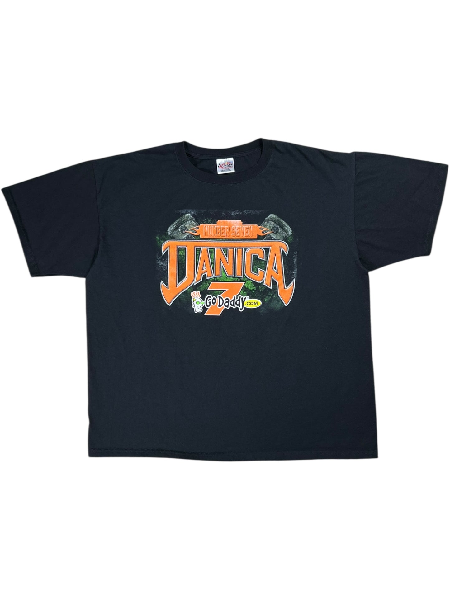 Y2K NASCAR Danica Patrick GoDaddy black racing tee (XXL)