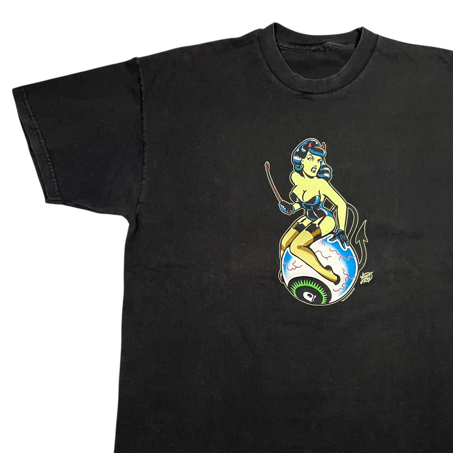 Vintage 2004 Pinup Girl Poster Pop Art Vince Ray BDSM Betty Paige tee (XL)