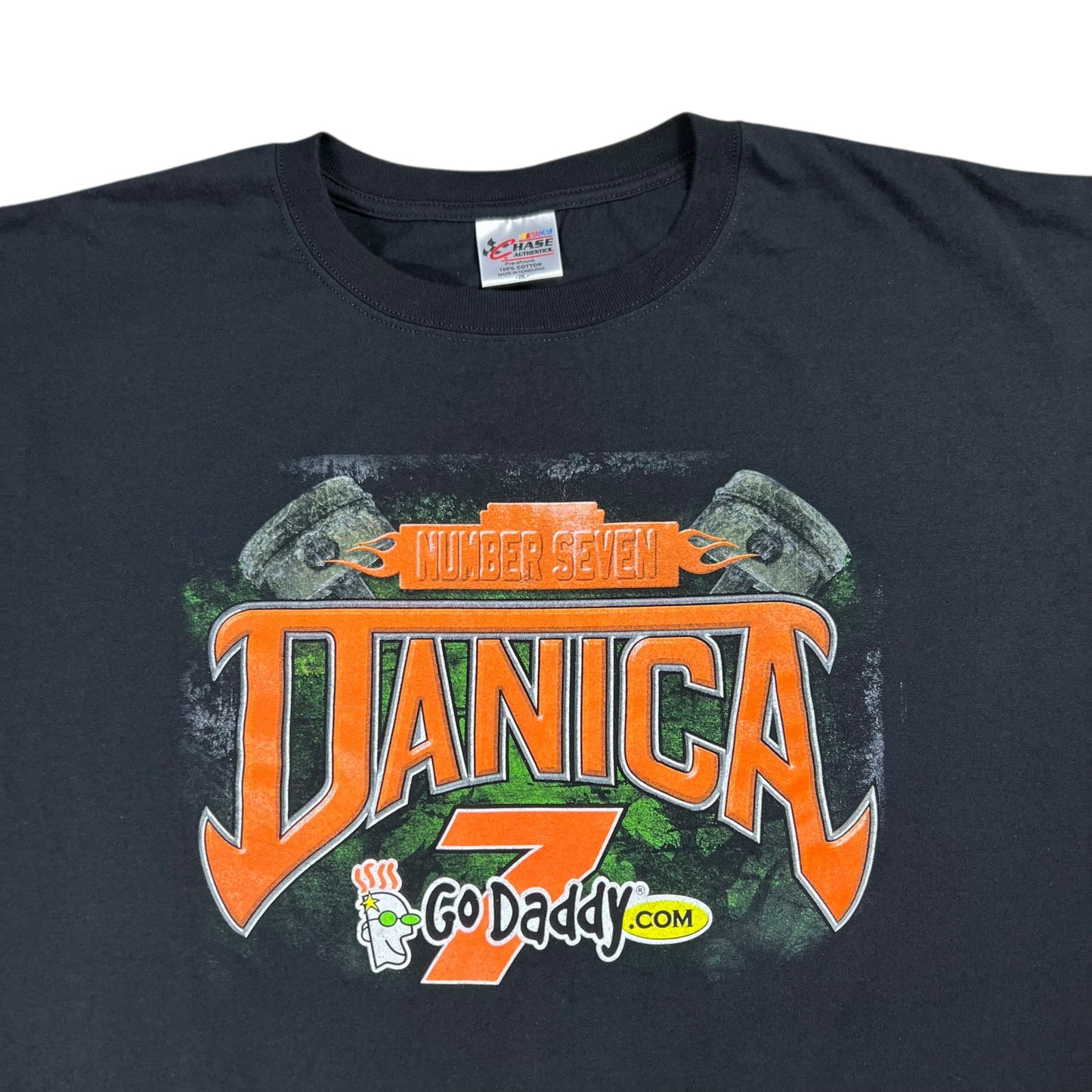 Y2K NASCAR Danica Patrick GoDaddy black racing tee (XXL)