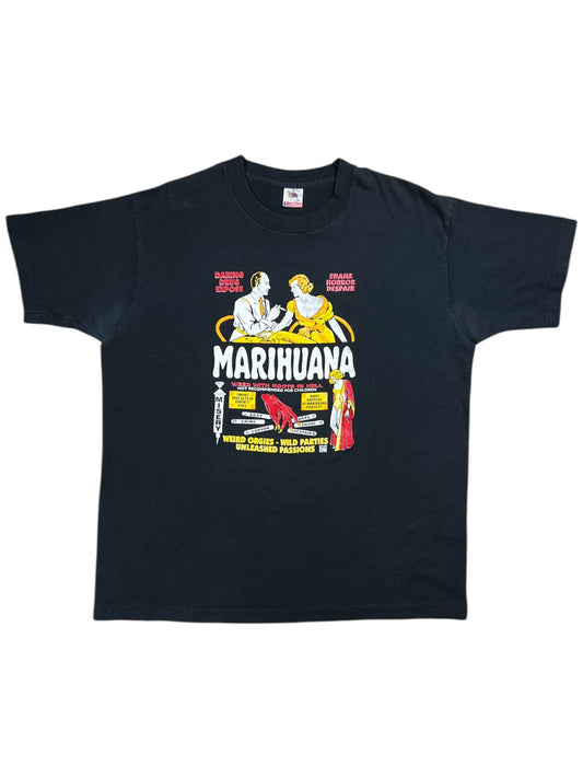 Vintage 90s Reefer Madness Propoganda Marihuana faded tee (L)